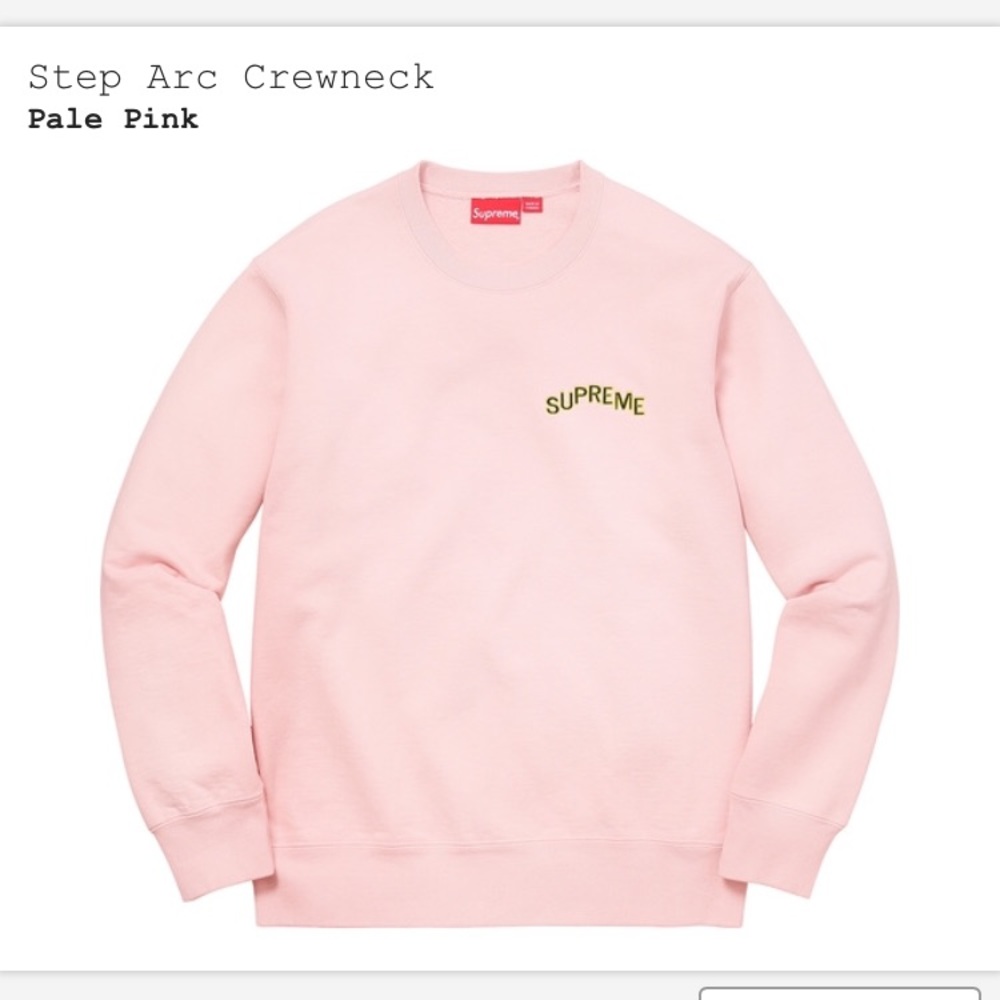 Step Arc Logo crew neck in pale pink
